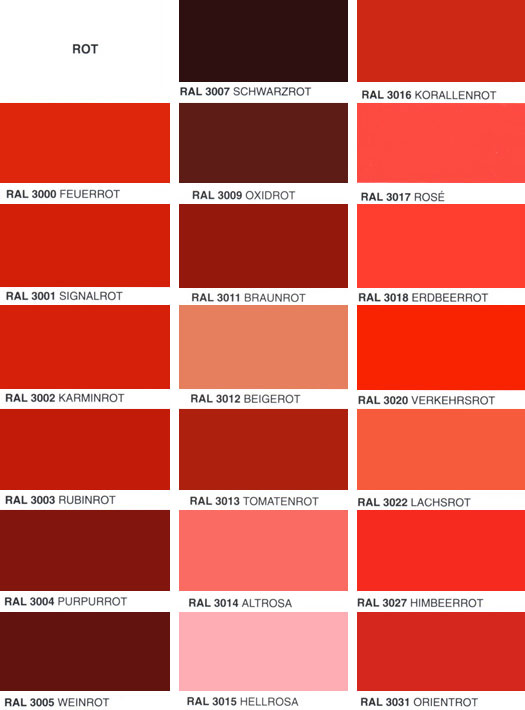 Rot Farbpalette Rot Farbpalette